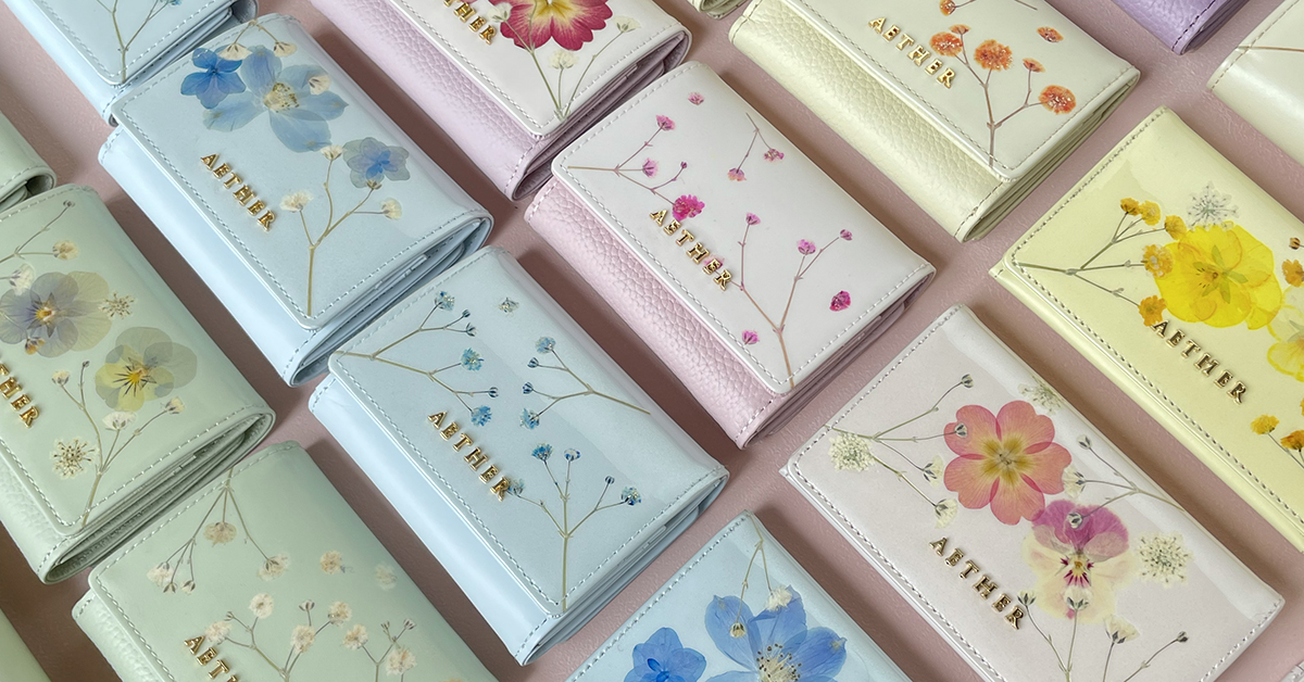 押し花レザー
