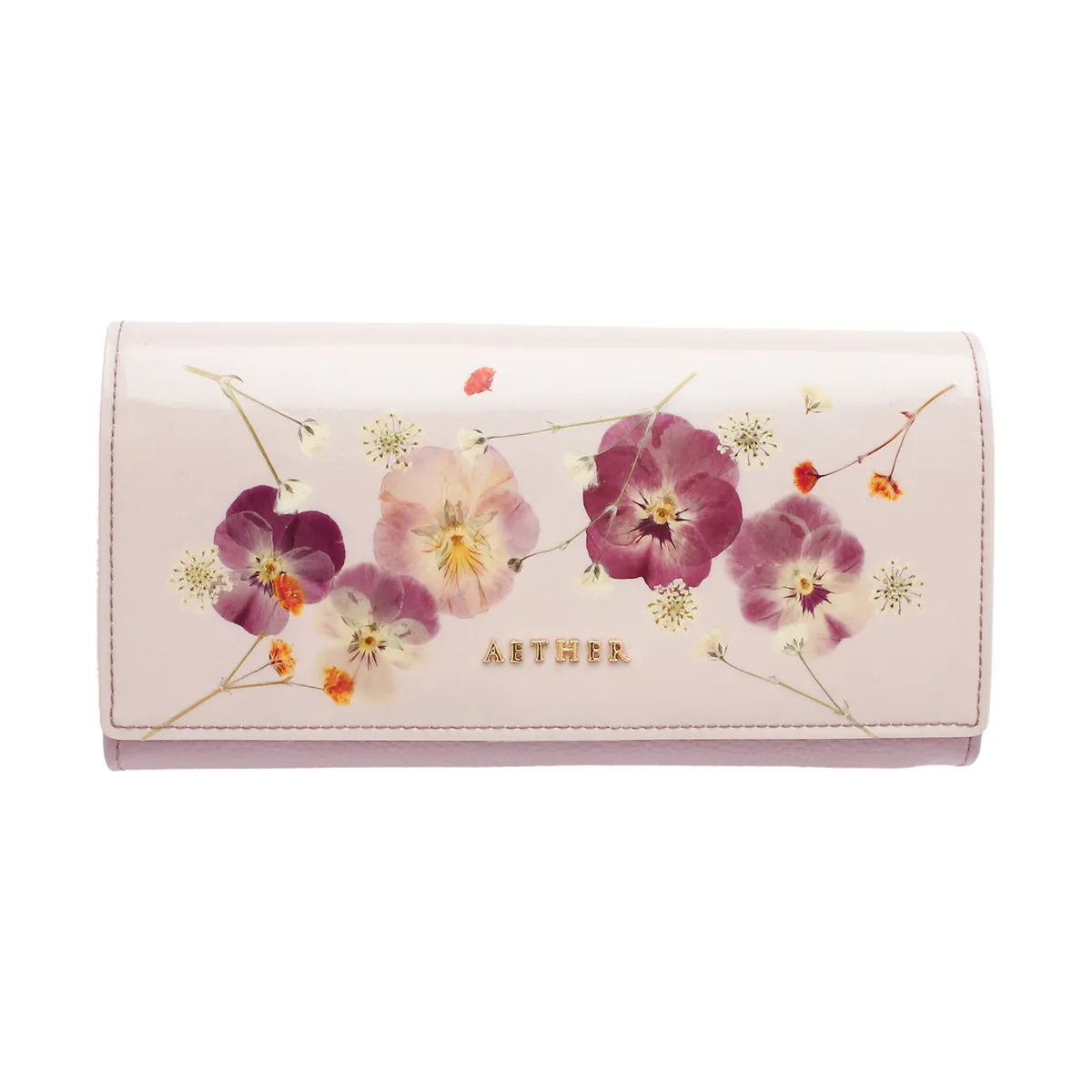 押し花レザー「ジュリエット」長財布（かぶせ）