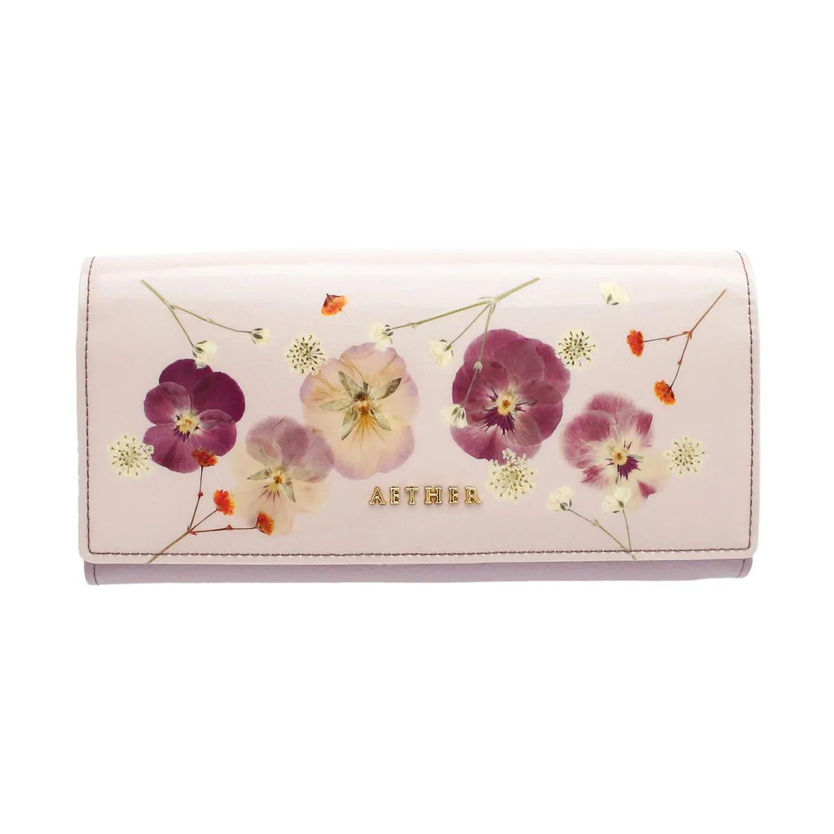押し花レザー「ジュリエット」長財布（かぶせ）