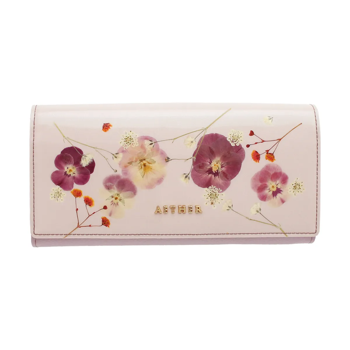 押し花レザー「ジュリエット」長財布（かぶせ）