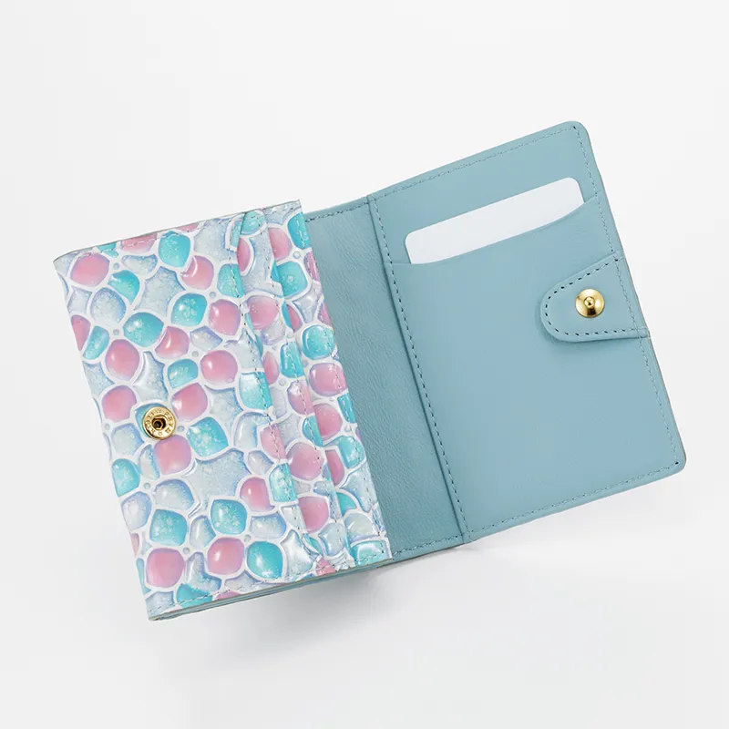 紫陽花柄エナメルレザー「オルテンシア」4wayミニ財布