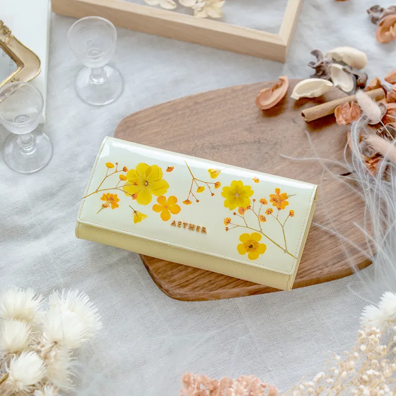 押し花レザー「ジュリエット」長財布（かぶせ）