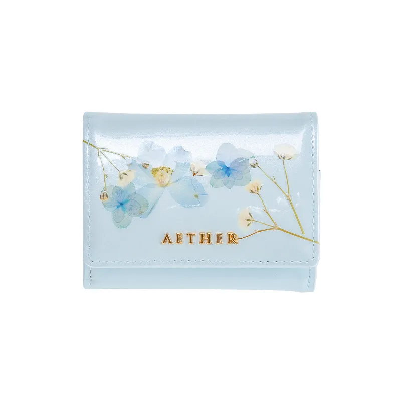 押し花レザー「ジュリエット」ミニ財布（三つ折り）