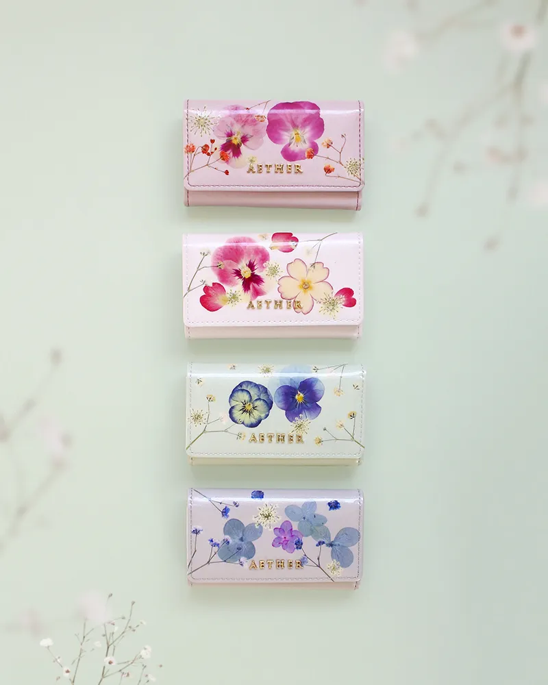 押し花レザー「ジュリエット」キーケース