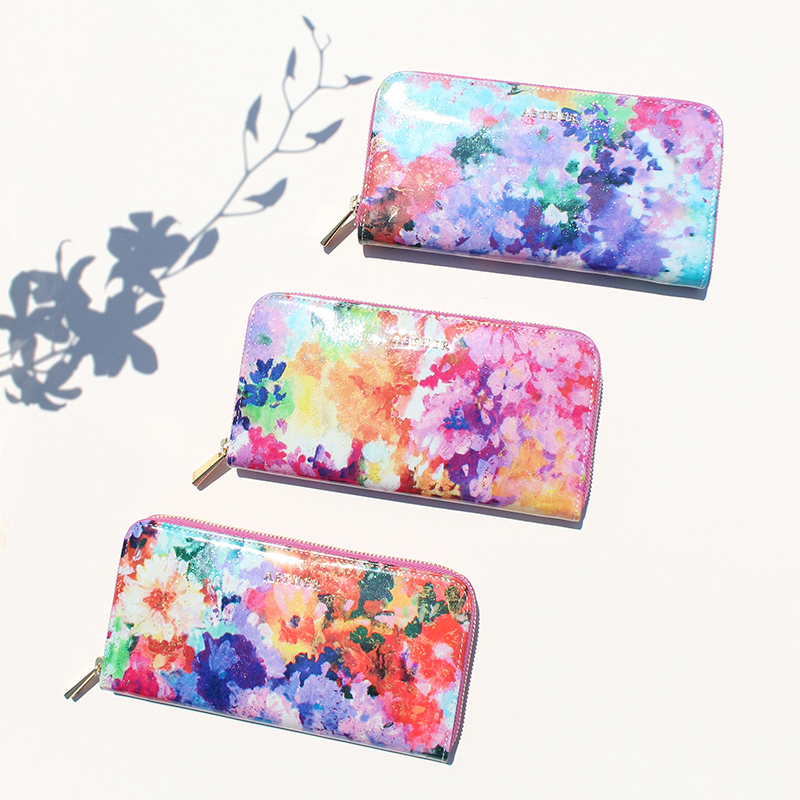 「フルール」ファスナー長財布＞