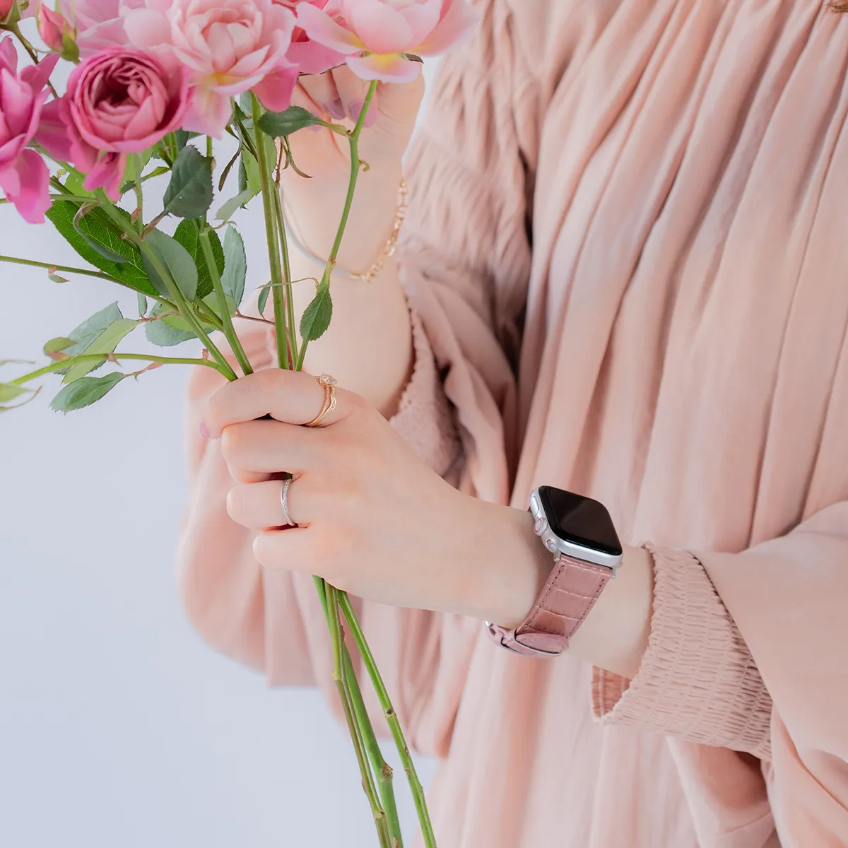 クロコ型押しレザー「ニナ」Apple Watchバンド（38/40/41mm対応）