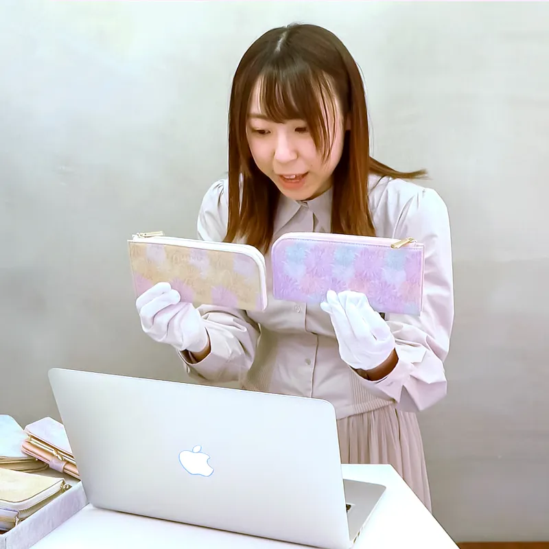「エトワールブルー」ミニ財布（L字ファスナー）