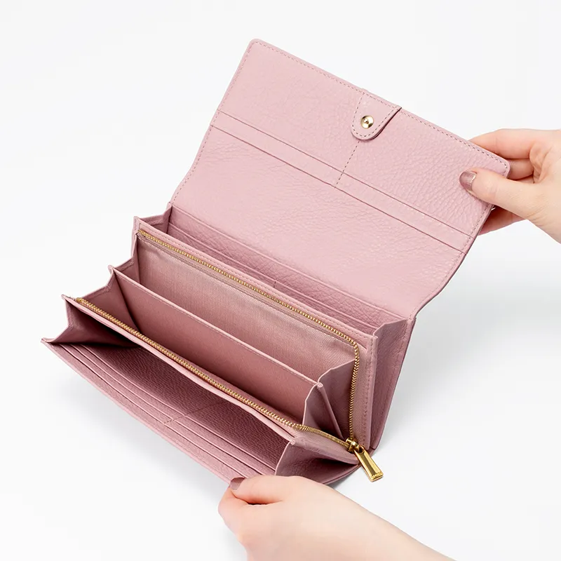 イタリア製桜柄レザー「サクラ」かぶせ長財布