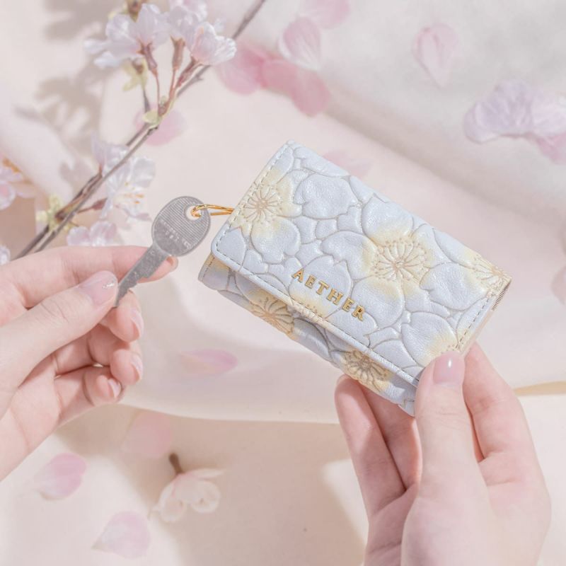 桜柄グレインレザー「サクラ」キーケース