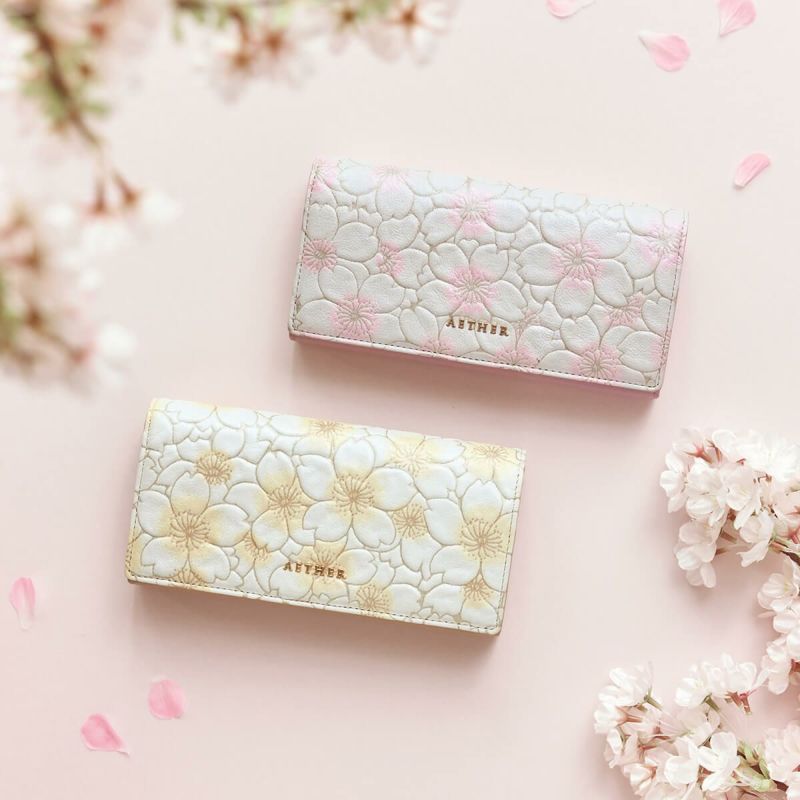 グレインレザー「サクラ」長財布（かぶせ）