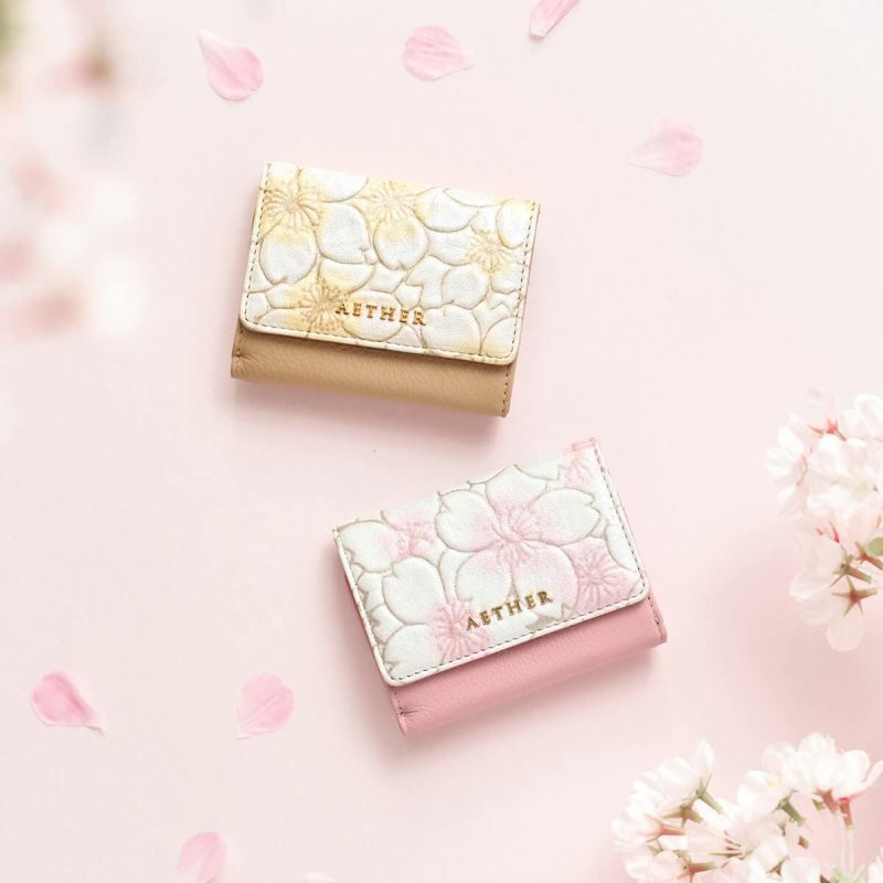 「サクラ」三つ折りミニ財布