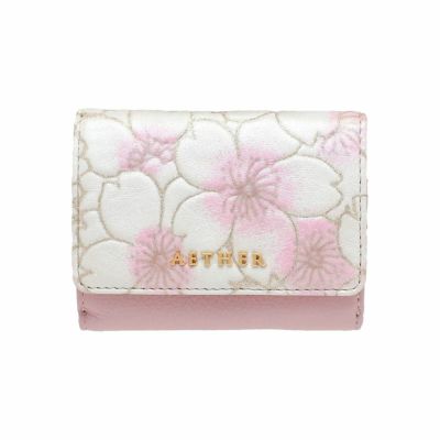 グレインレザー「サクラ」ミニ財布（三つ折り）