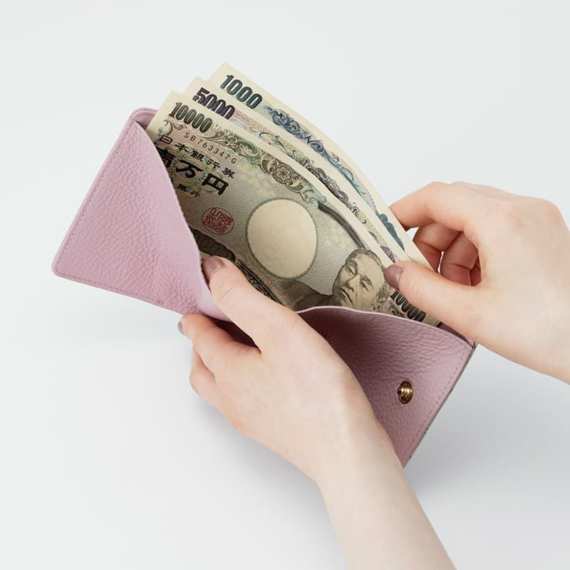グレインレザー「サクラ」ミニ財布（三つ折り）