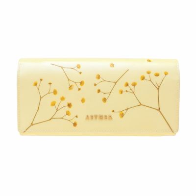 押し花レザー「ジプソフィア」長財布(かぶせ)