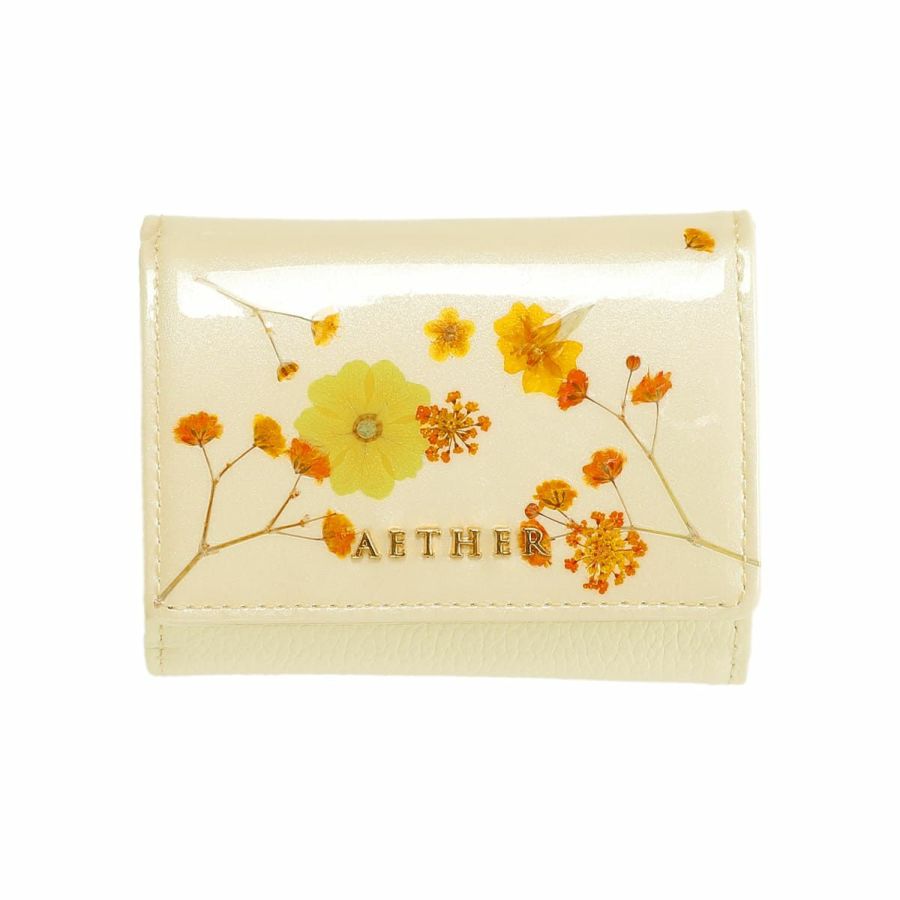 押し花レザー「ジュリエット」ミニ財布（三つ折り）