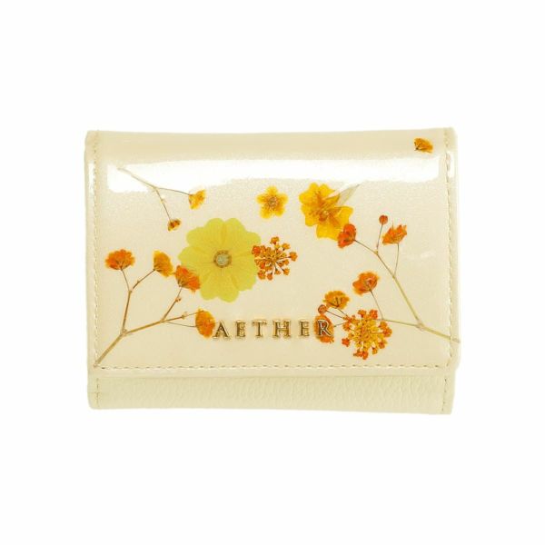 押し花レザー「ジュリエット」ミニ財布（三つ折り）