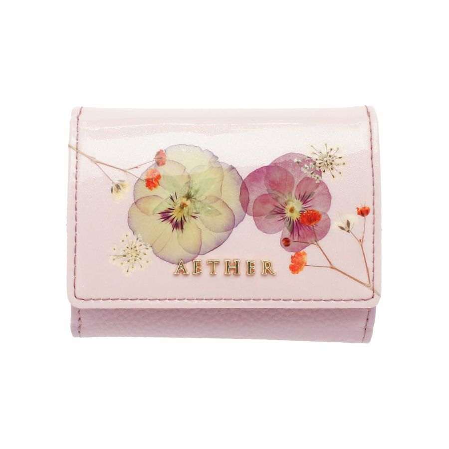 押し花レザー「ジュリエット」ミニ財布（三つ折り）