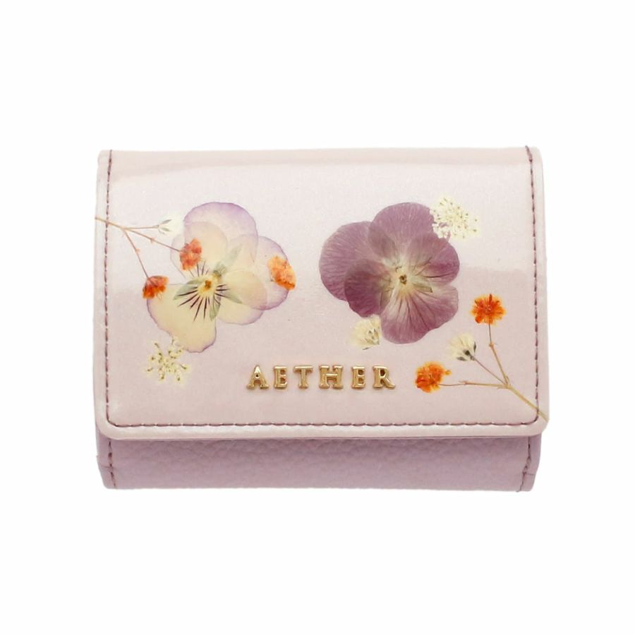 押し花レザー「ジュリエット」ミニ財布（三つ折り）
