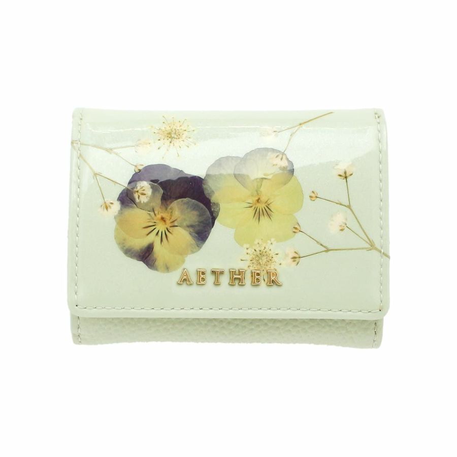 押し花レザー「ジュリエット」ミニ財布（三つ折り）