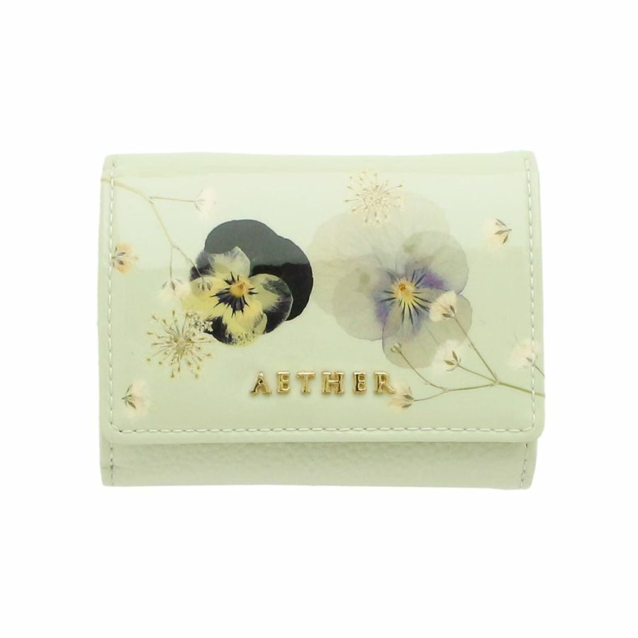 押し花レザー「ジュリエット」ミニ財布（三つ折り）