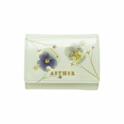 押し花レザー「ジュリエット」ミニ財布（三つ折り）