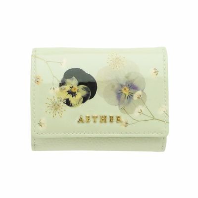 押し花レザー「ジュリエット」ミニ財布（三つ折り）
