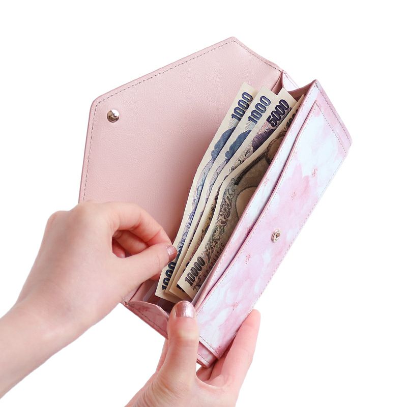 オリジナル桜柄レザー「フロレゾン」長財布（レター型）