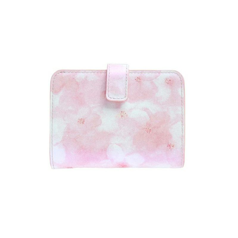 オリジナル桜柄レザー「フロレゾン」二つ折り財布（ファスナー）