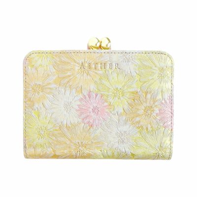 マーガレット型押しレザー「マルグリート」二つ折り財布（がま口）