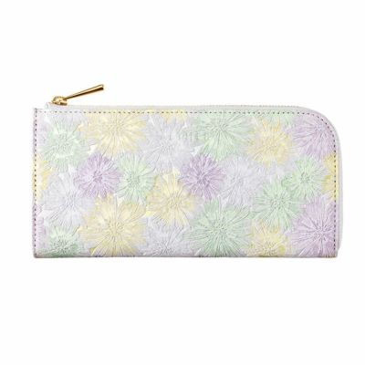【新品未使用】エーテル マルグリート 開運 長財布 がま口フラップ グリーン マルグリート」上品な淡い色彩のマーガレットレザー財布・革小物