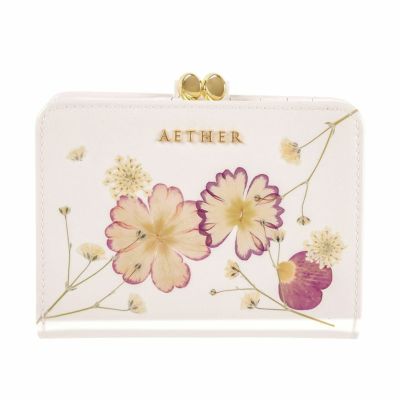 押し花レザー「ジュリエット」二つ折り財布（がま口）