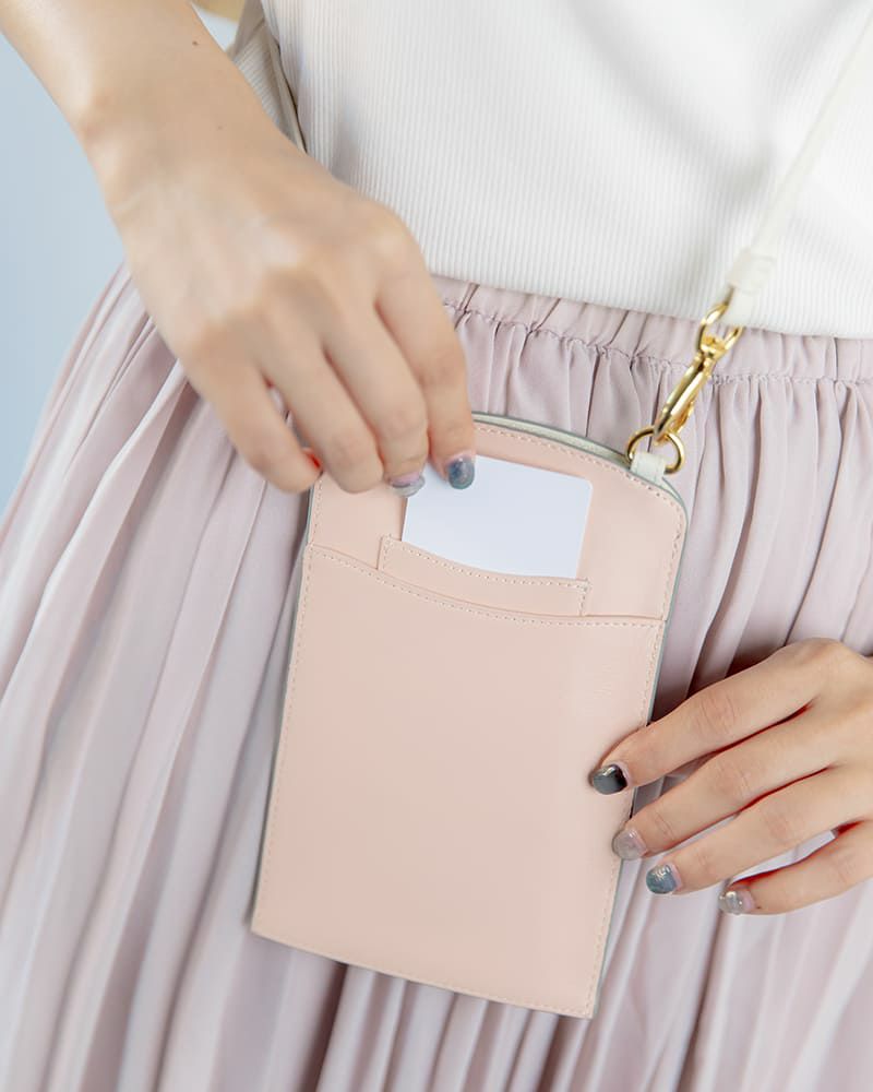 紫陽花柄エナメルレザー「オルテンシア」スマホポシェット