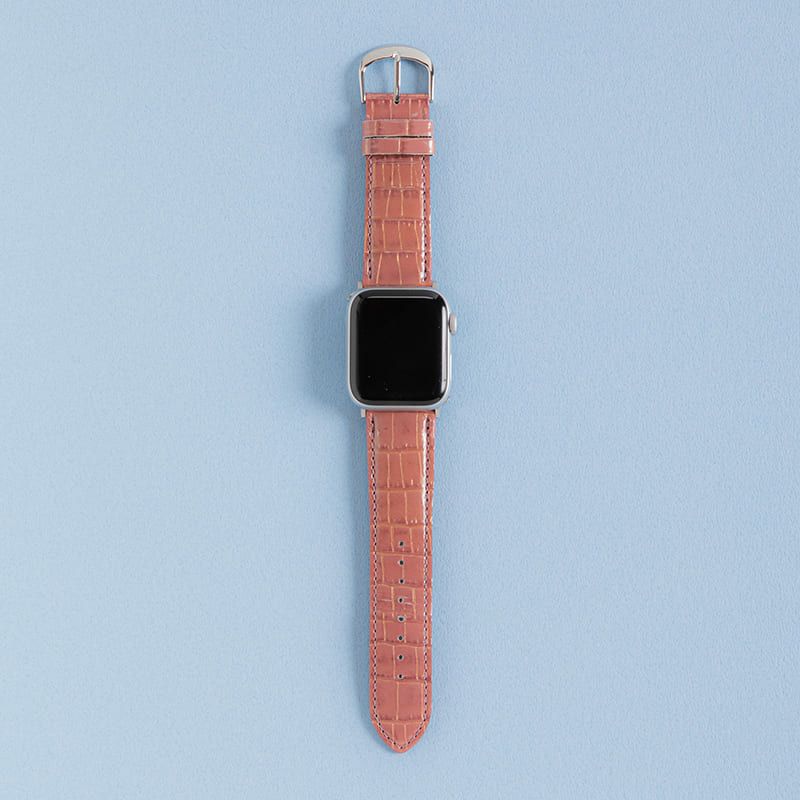 クロコ型押しレザー「ニナ」レザーウォッチバンド（AppleWatch用）