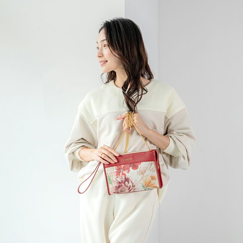 国内配送【セザンヌ】リネン フラワー柄 バケット バッグ セレクト」フランスリネン・ミニバッグ(3WAY)|花のように